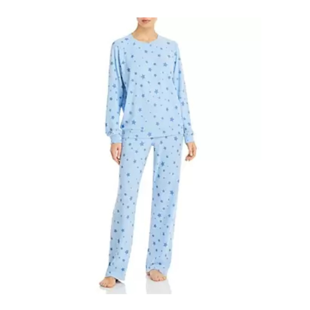 Aqua Star Print Pajama Set Blue Size XS